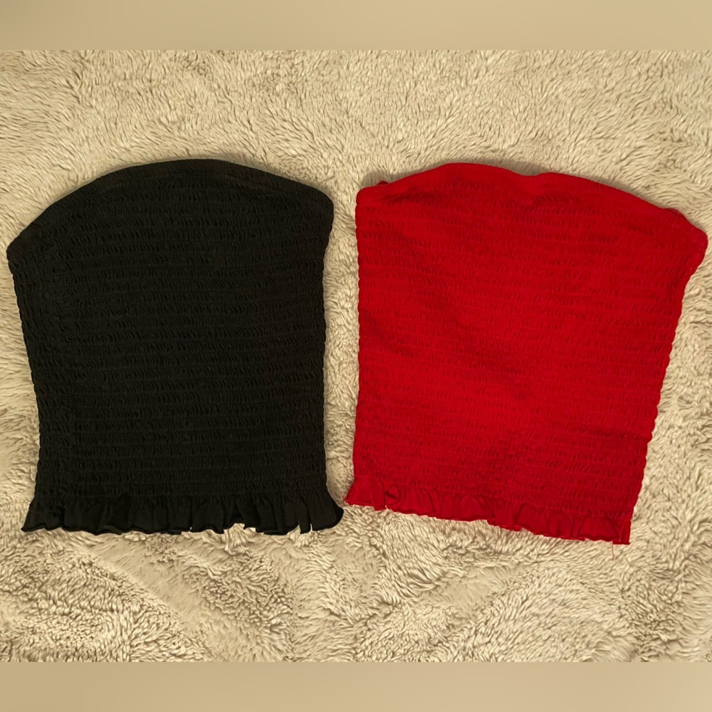 Bundle of Two Garage Smocked Tube Tops